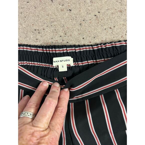 Max Studio Small Stripe Crop Palazzo Pants - Picture 2 of 7